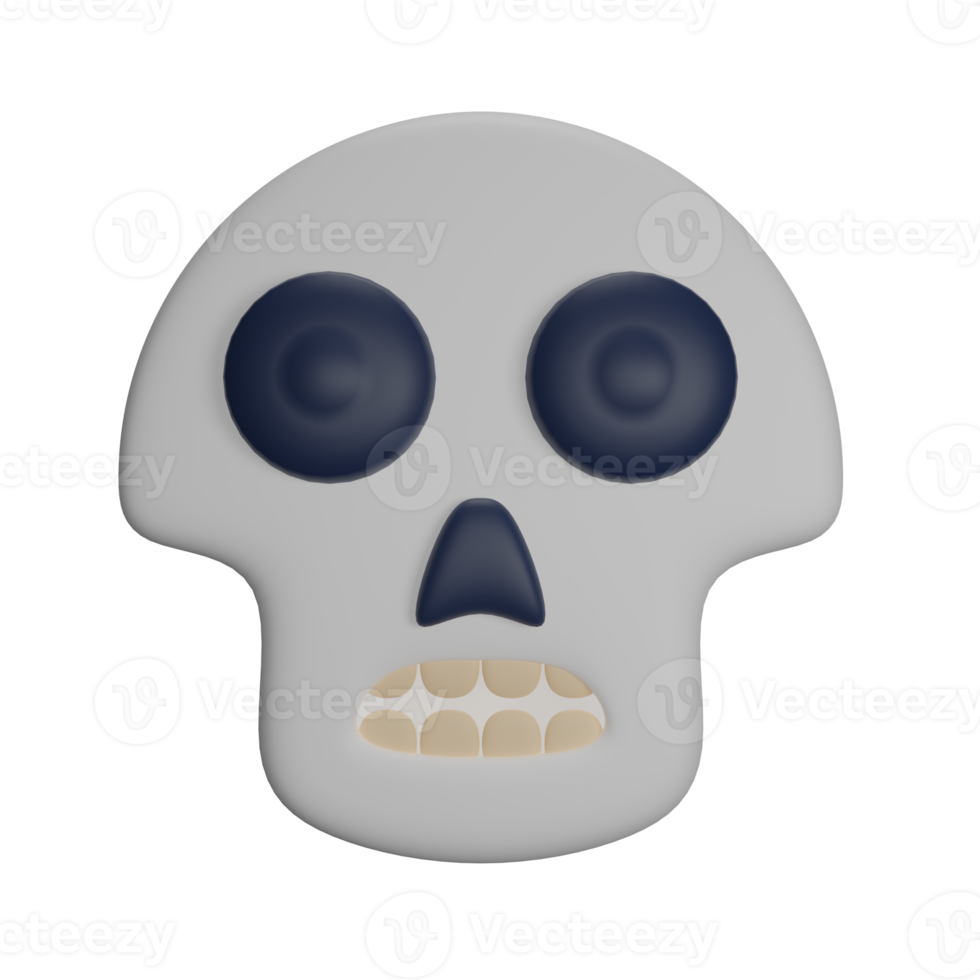 Helloween character skull 3d rendering png