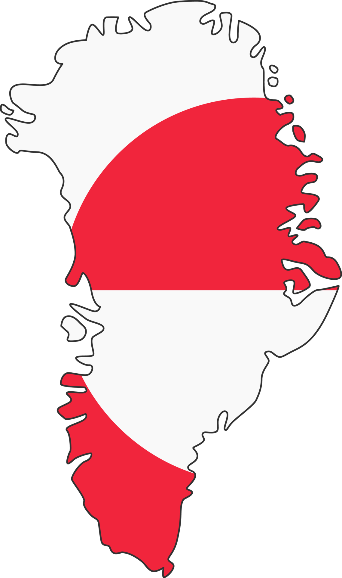Greenland map city color of country flag. 12177224 PNG