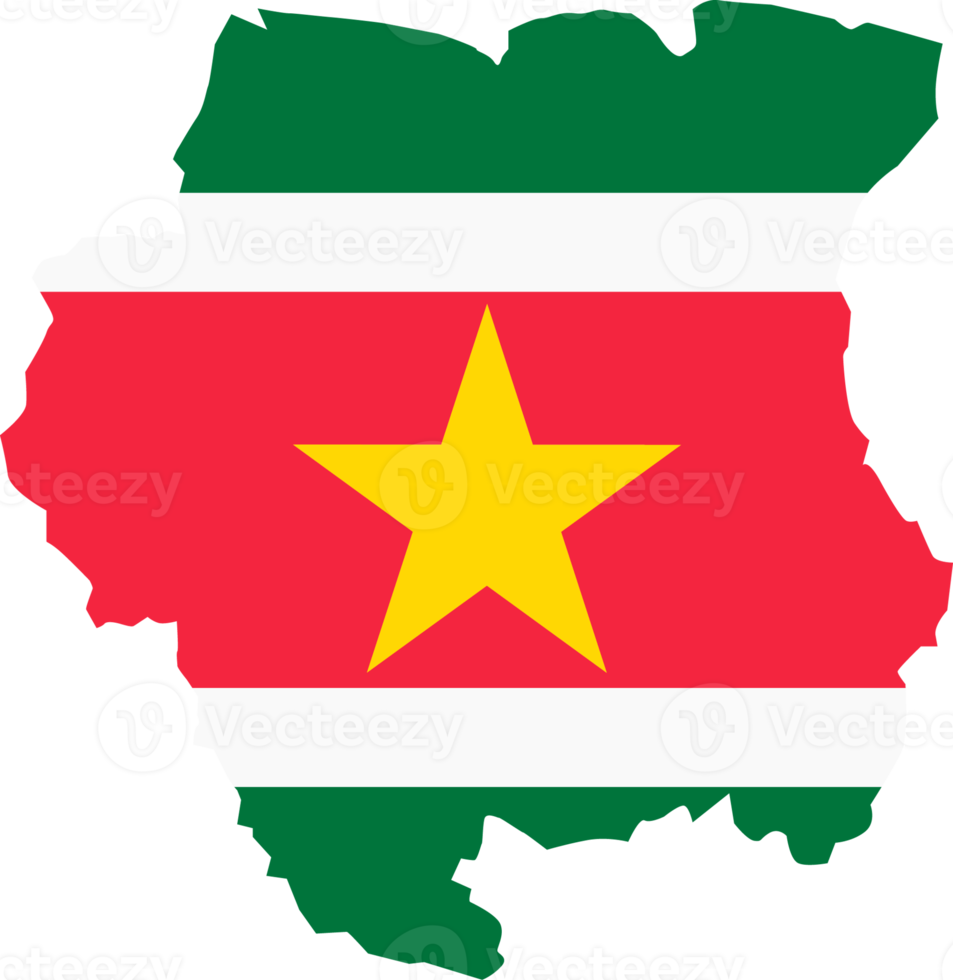 suriname Karta stad Färg av Land flagga. png