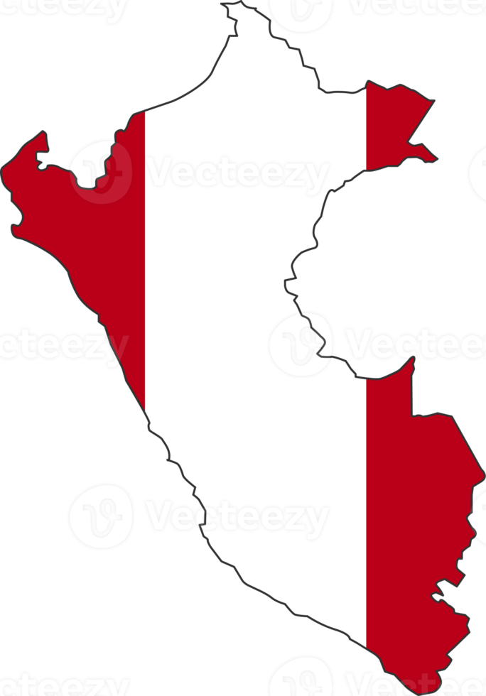 Peru map city color of country flag. png