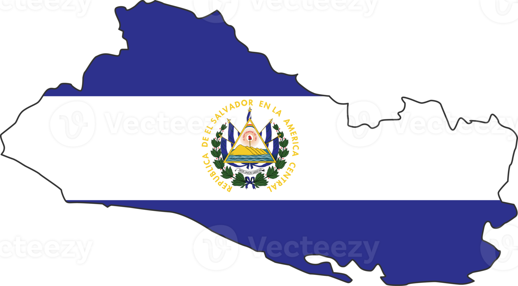 El Salvador map city color of country flag. png