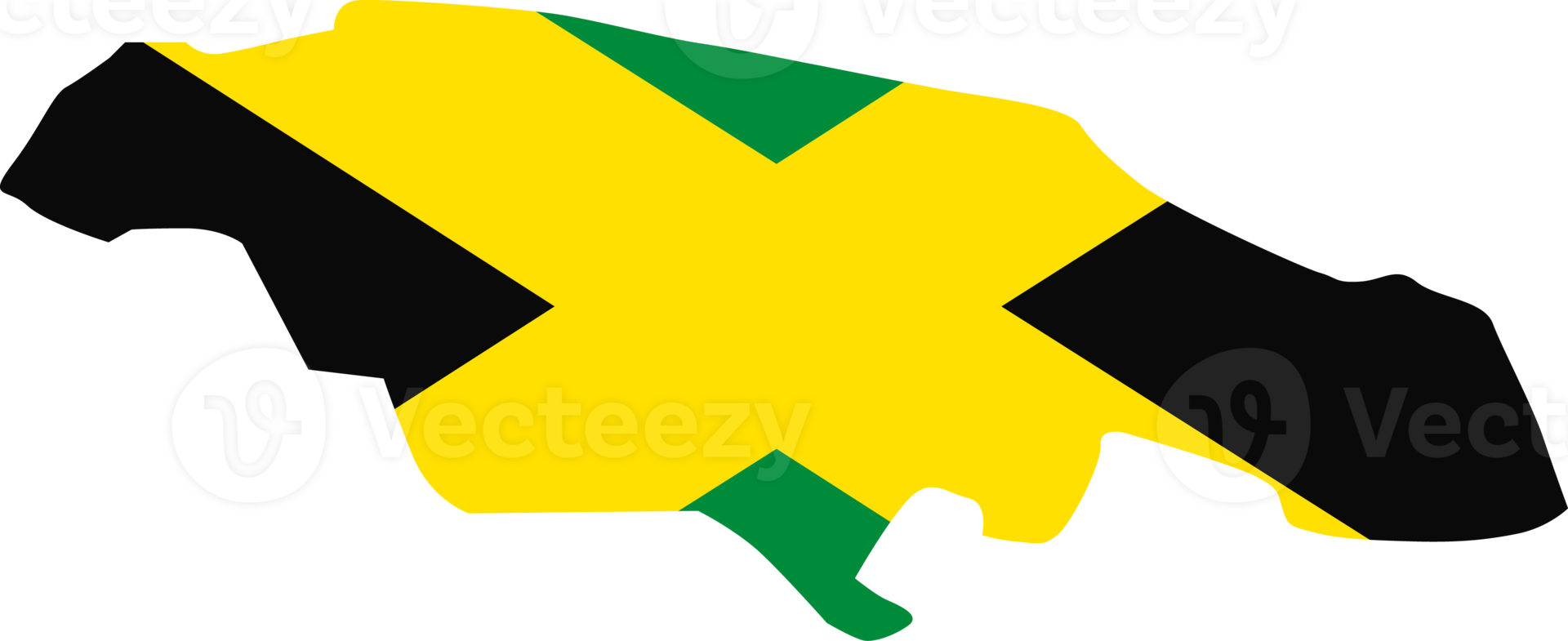 Jamaica map city color of country flag. png