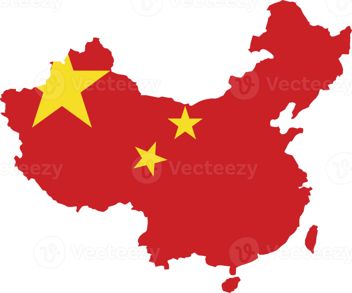 China map city color of country flag. png