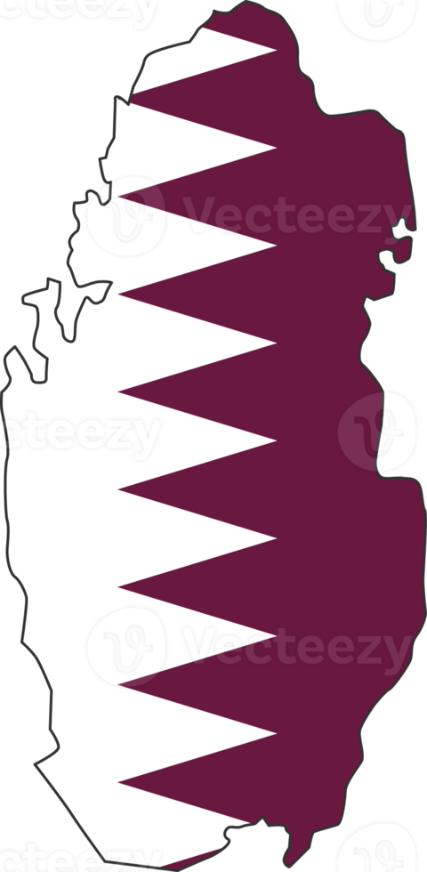 Qatar map city color of country flag. png