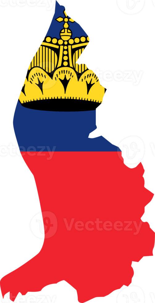 Liechtenstein map city color of country flag. png