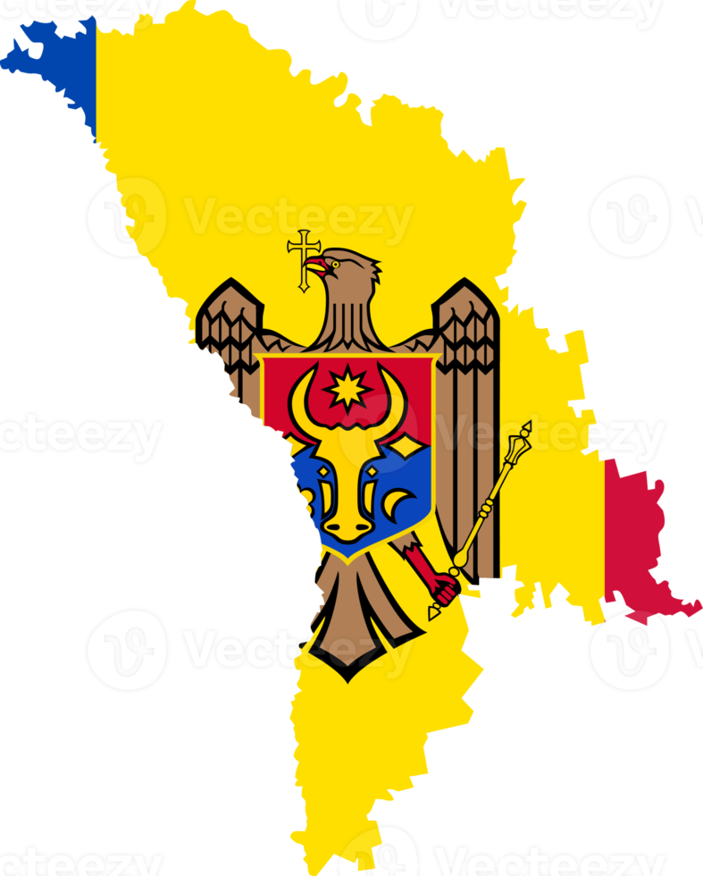 Moldavië kaart stad kleur van land vlag. png