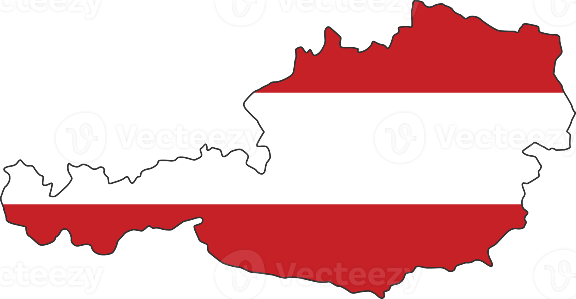 Austria map city color of country flag. png