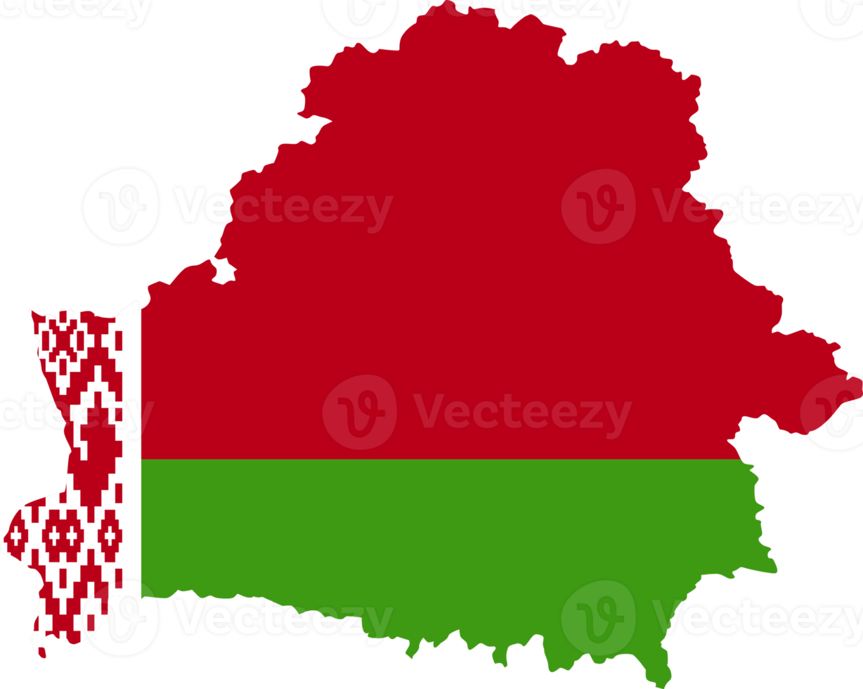 Belarus map city color of country flag. png