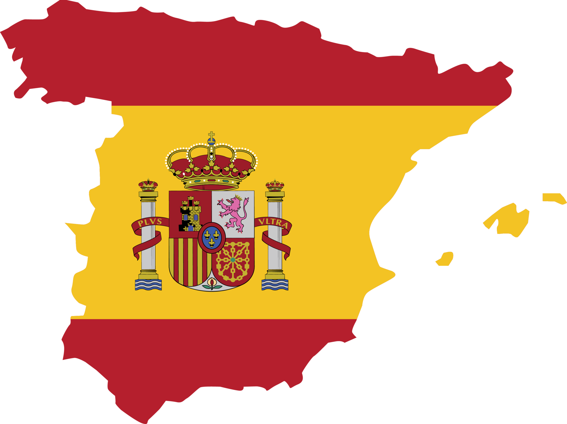 Spanje kaart stad kleur van land vlag. 12177306 PNG