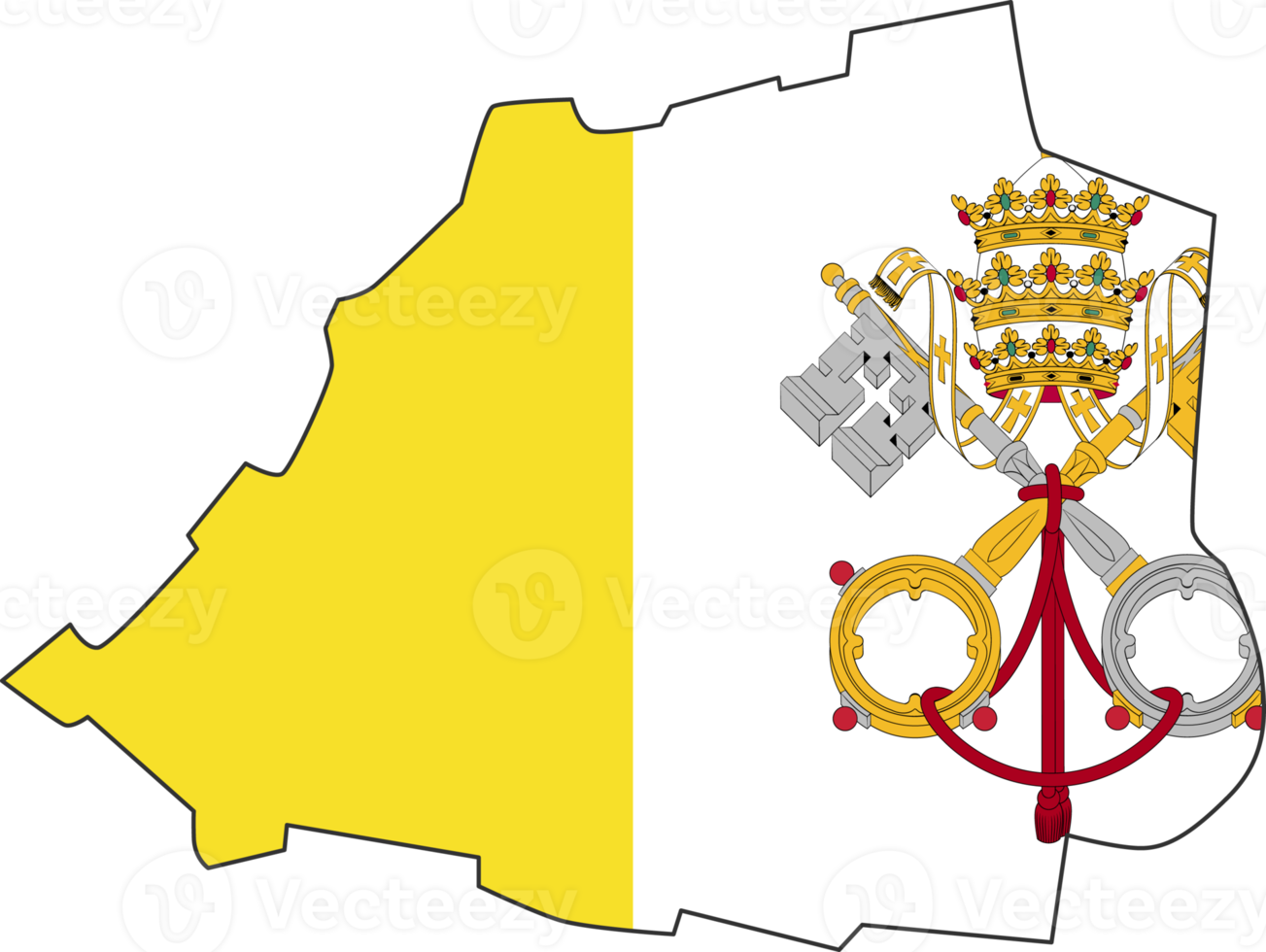 Vatican City map city color of country flag. png