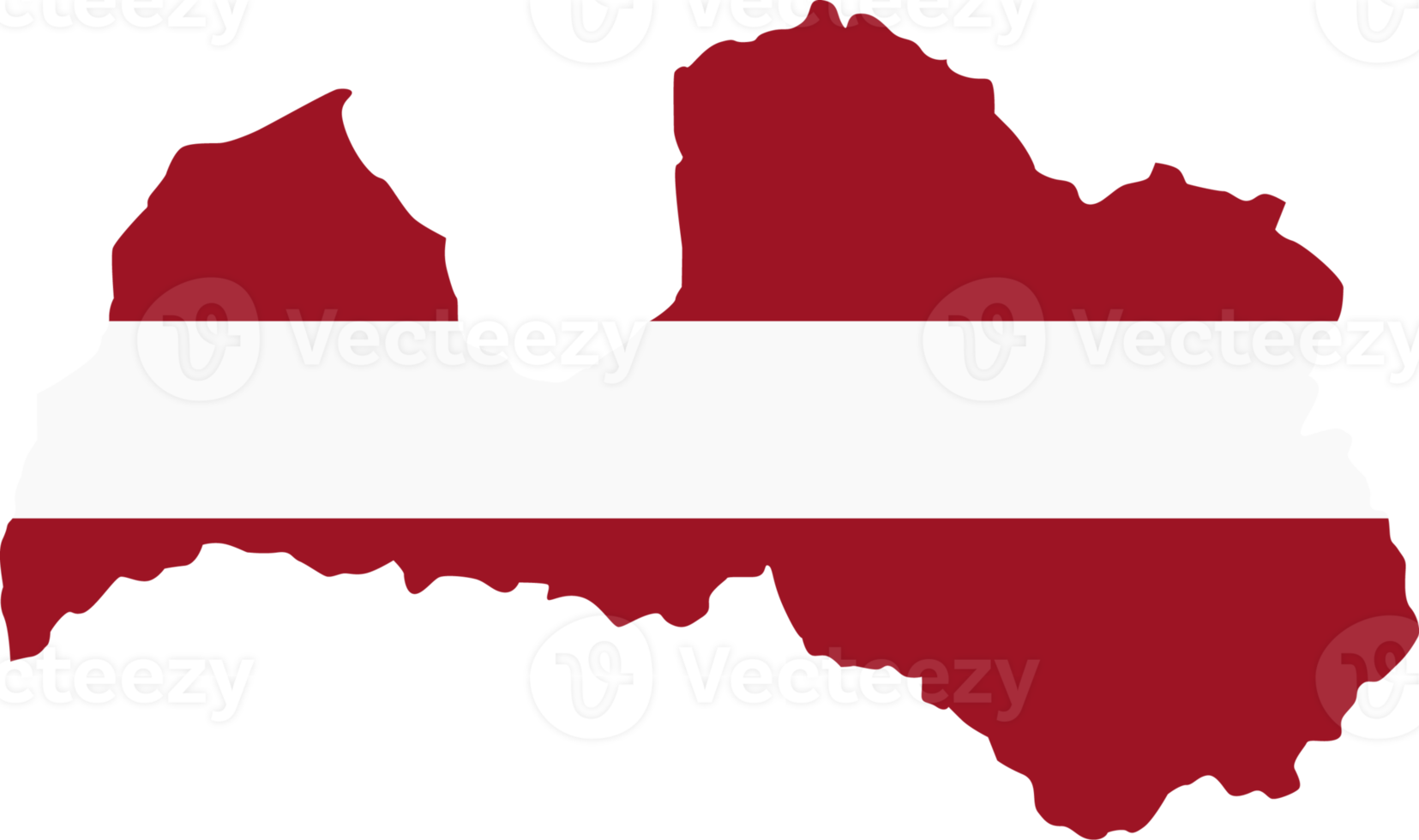 Latvia map city color of country flag. png