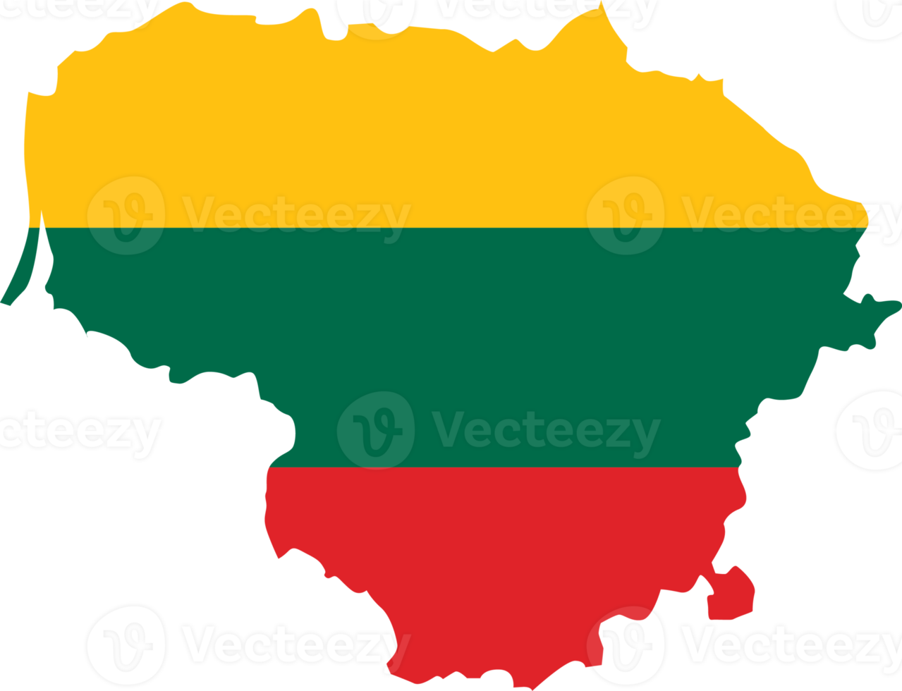 Lithuania map city color of country flag. png