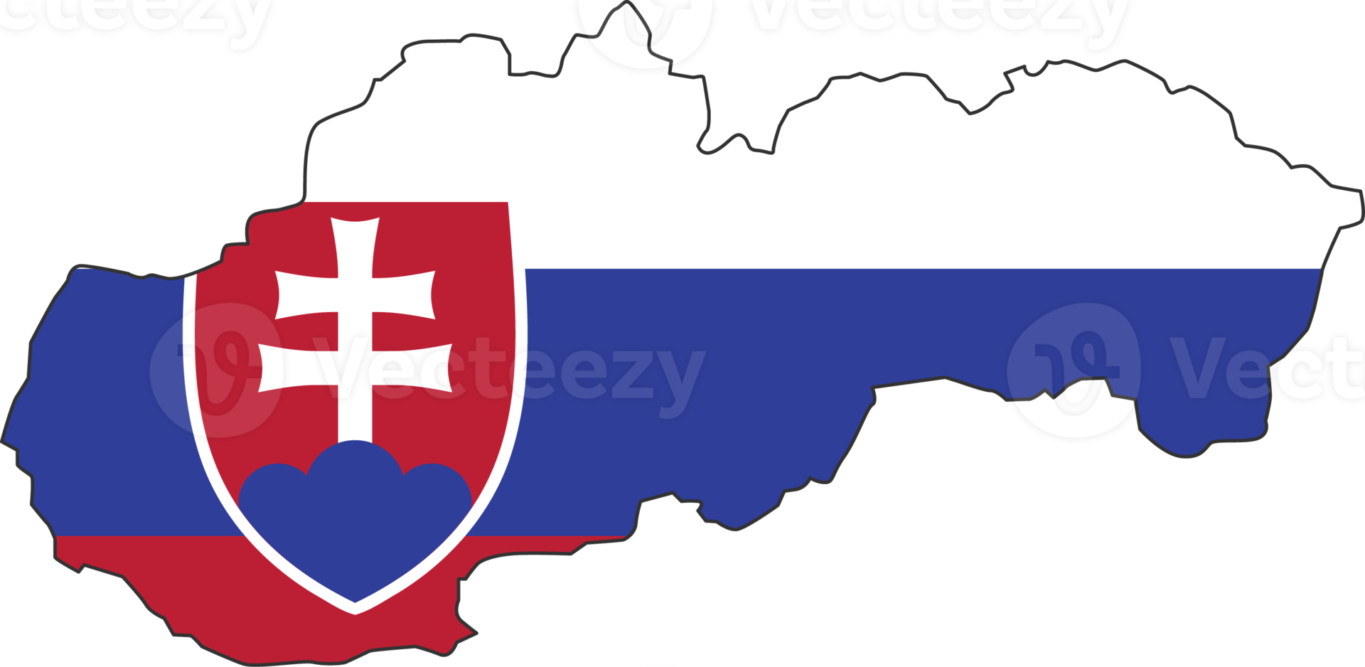 Slovakia map city color of country flag. png