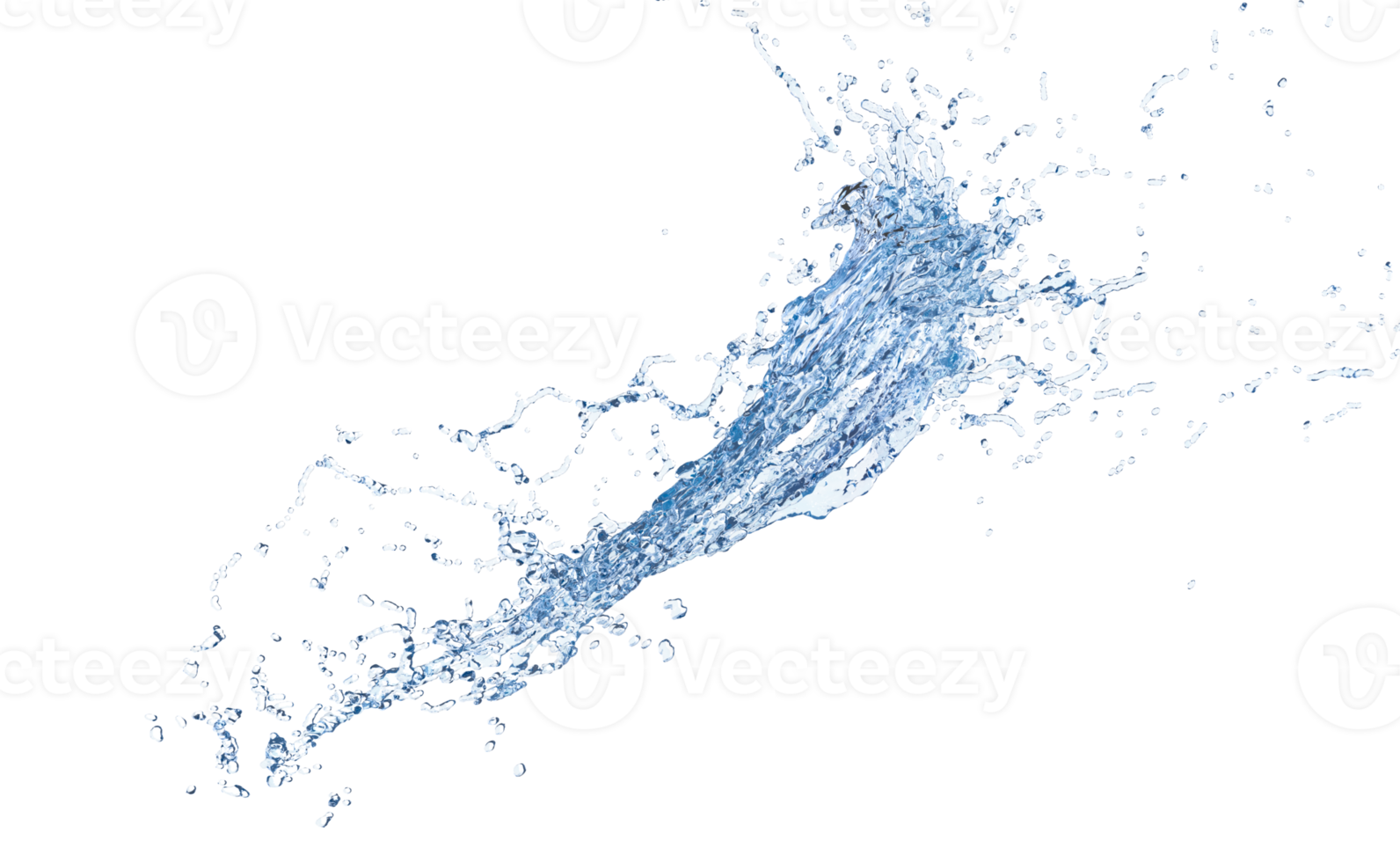 3d Doorzichtig blauw water verspreide in de omgeving van, water plons transparant, 3d geven illustratie png