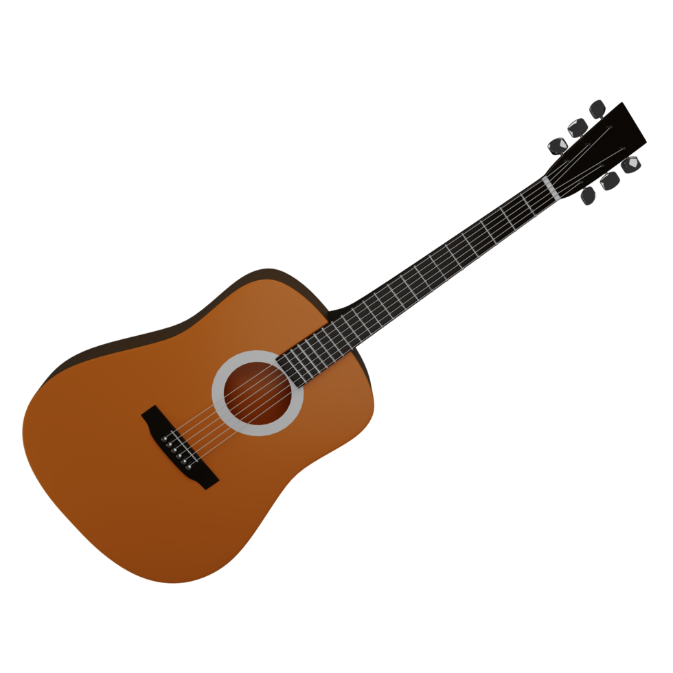 3d realistic acoustic guitar png