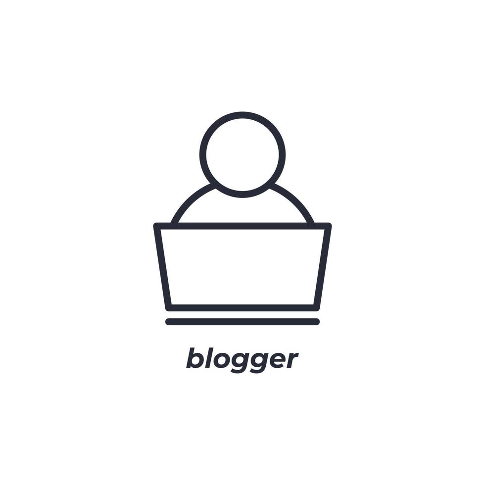 el signo vectorial del símbolo de blogger está aislado en un fondo blanco. color de icono editable. vector
