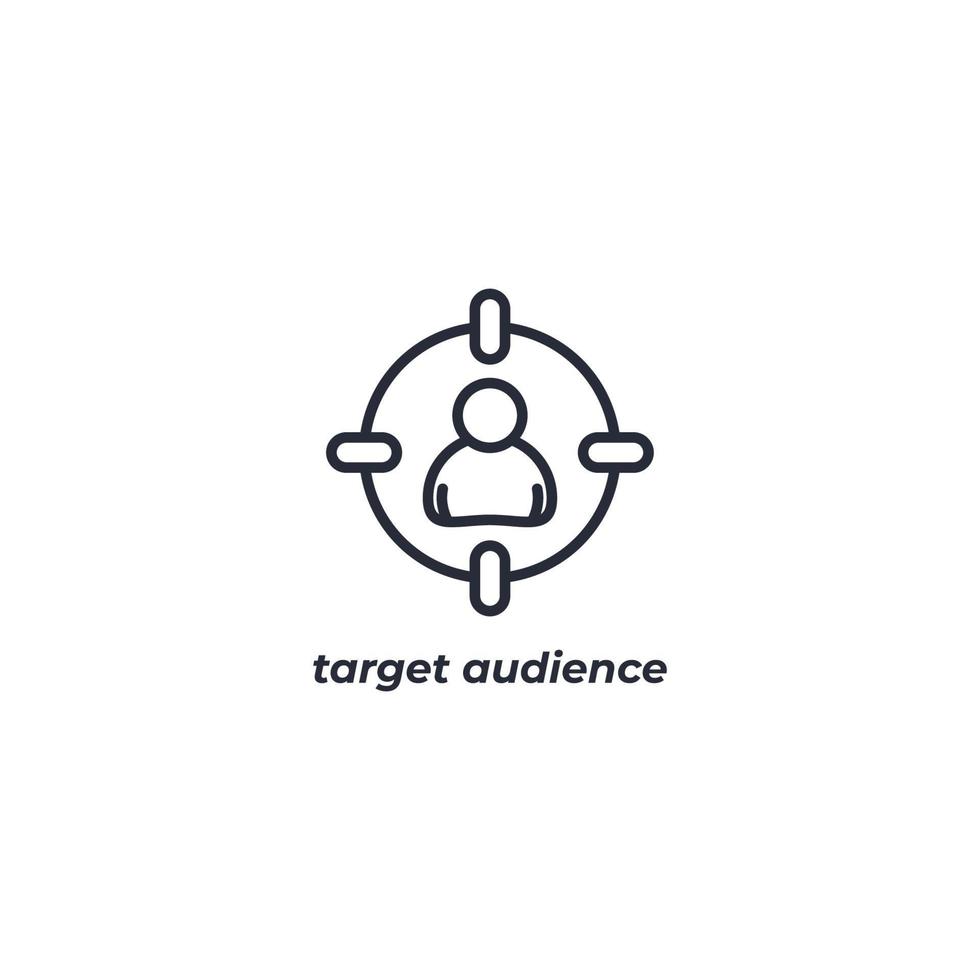 Vector sign of target audience symbol is isolated on a white background. icon color editable.