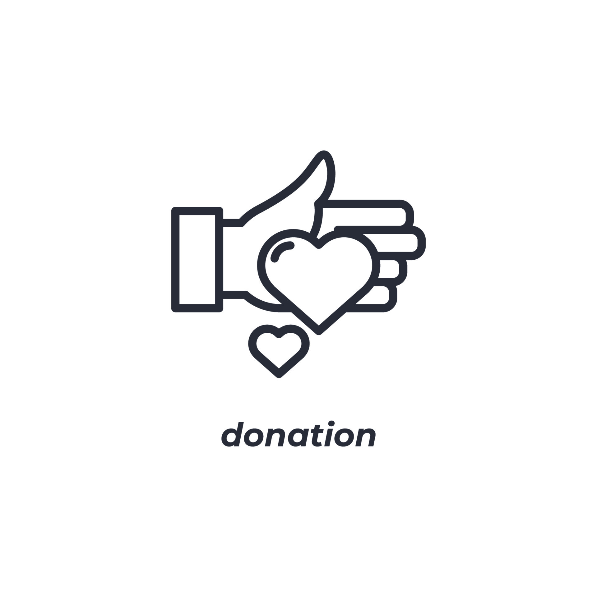 Vector sign of donation symbol is isolated on a white background icon