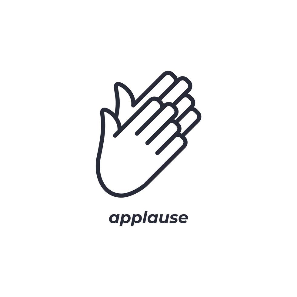 el signo vectorial del símbolo de aplausos está aislado en un fondo blanco. color de icono editable. vector