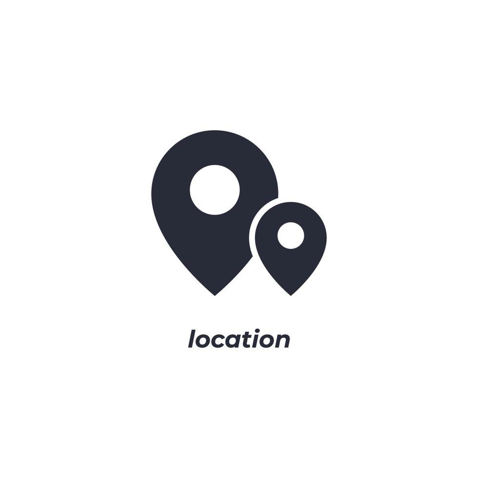 Vector sign of location symbol is isolated on a white background. icon color editable.