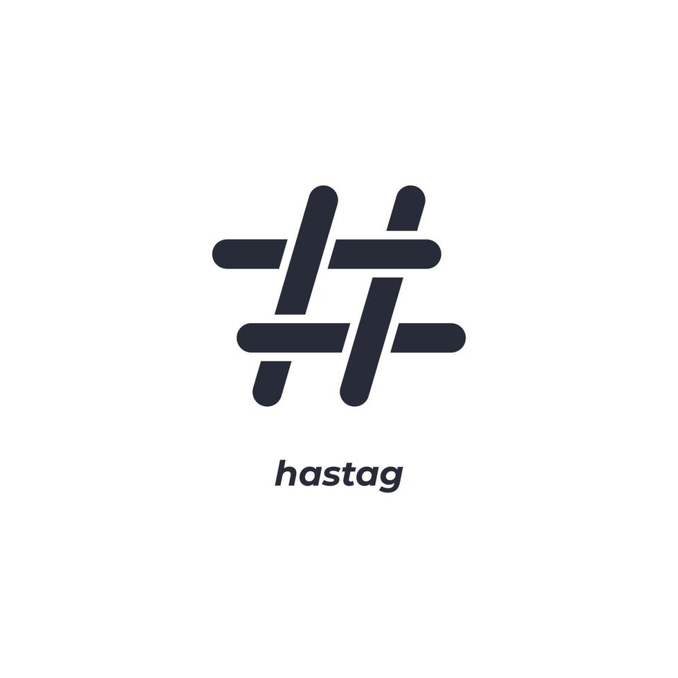 Vector sign of hastag symbol is isolated on a white background. icon color editable.