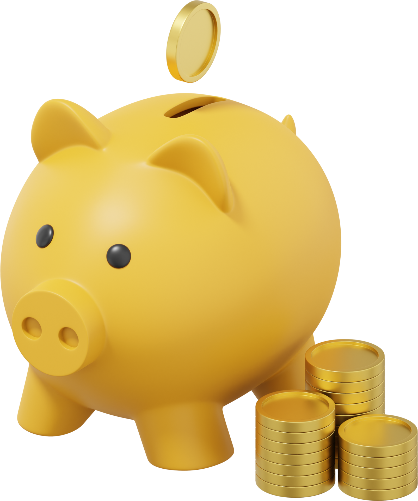 3D illustration golden piggy bank 10851854 PNG