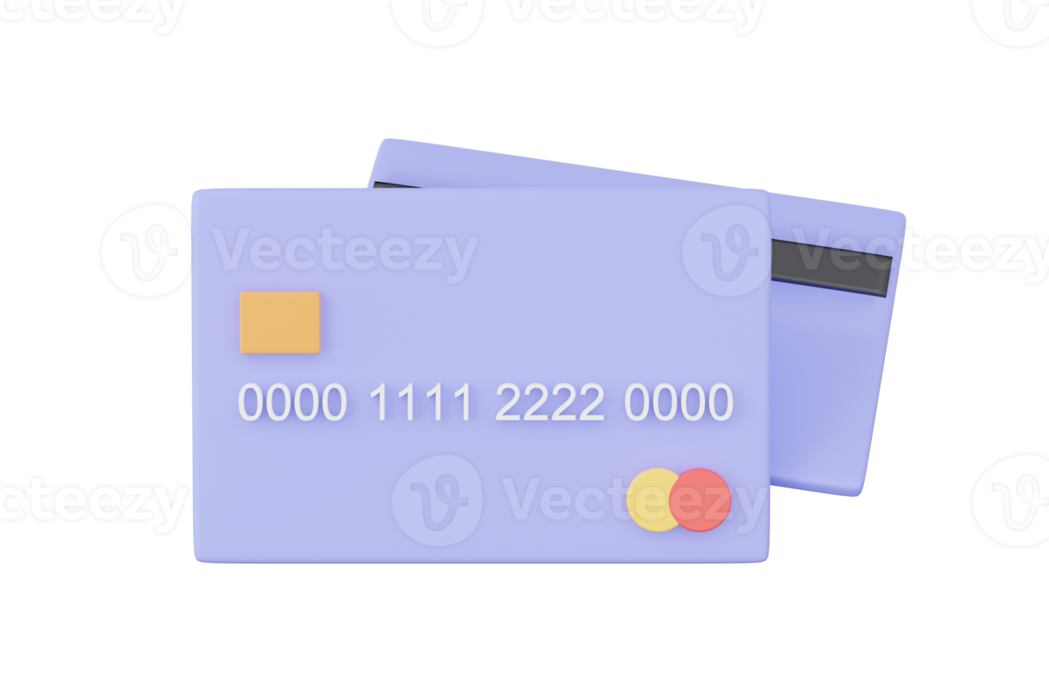 3D Credit or debit card. Credit card for online payment concept. 3d render. png