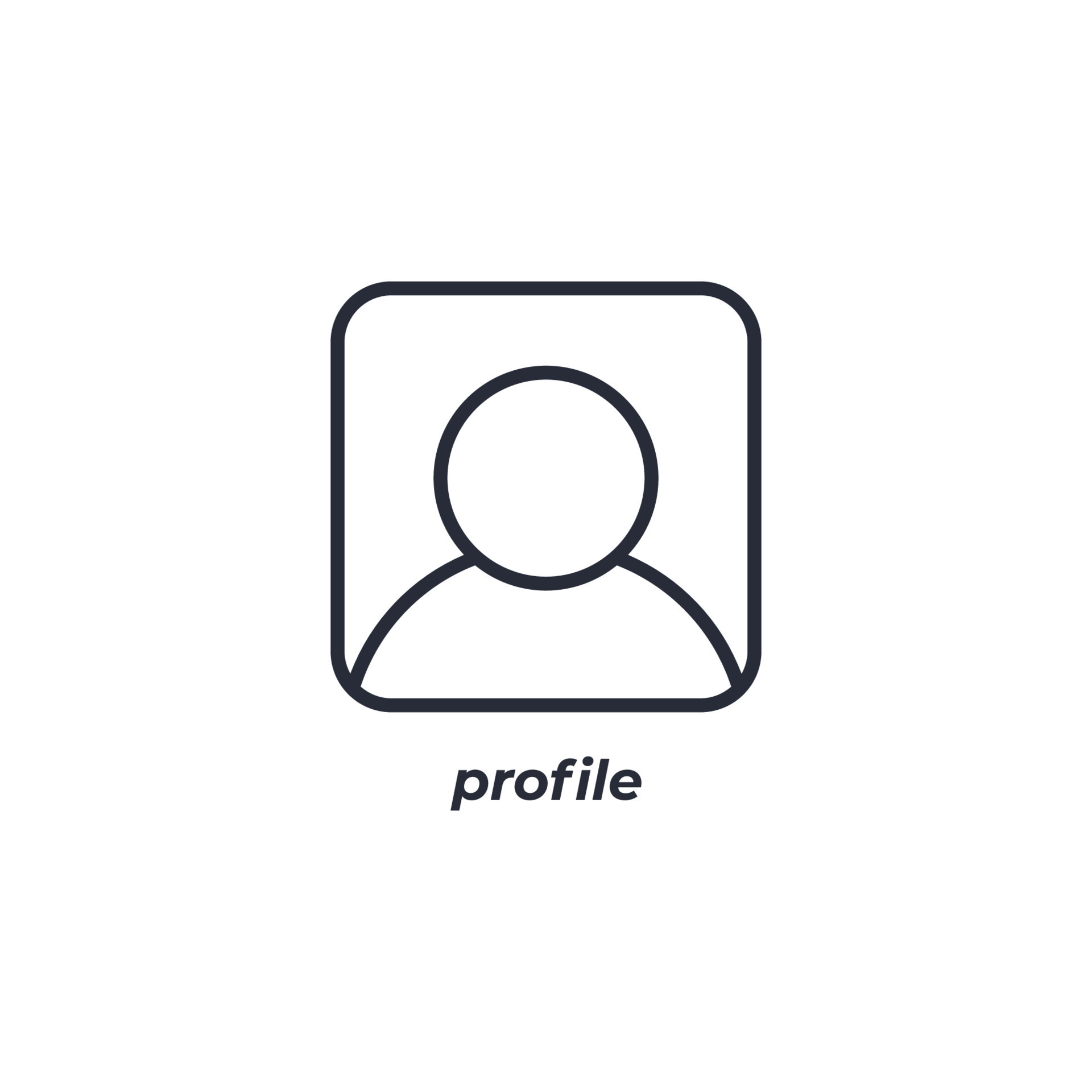 Vector sign of profile symbol is isolated on a white background. icon