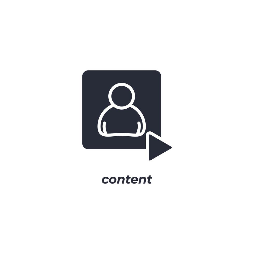 Vector sign of content symbol is isolated on a white background. icon color editable.