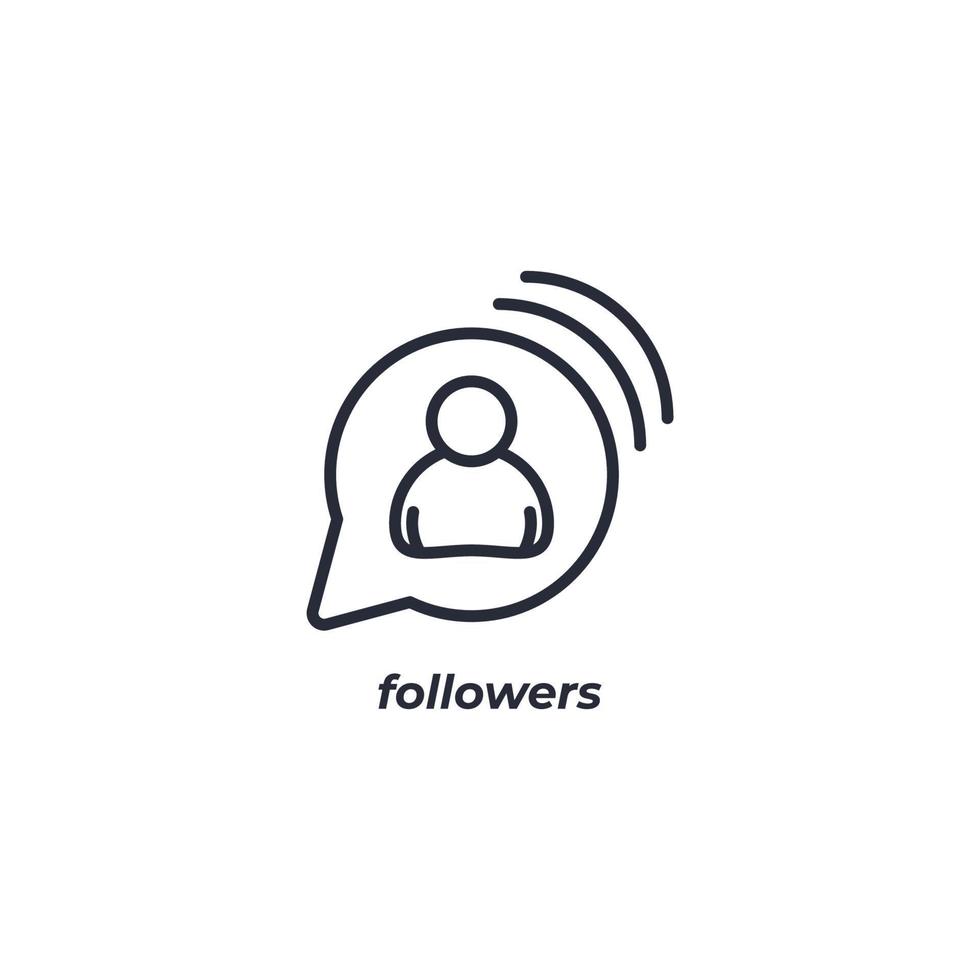 Vector sign of followers symbol is isolated on a white background. icon color editable.