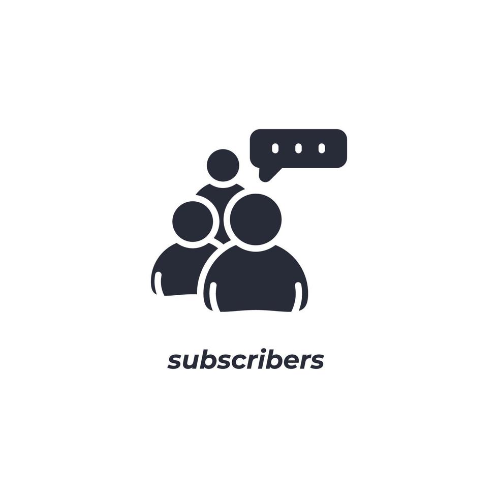 Vector sign of subscribers symbol is isolated on a white background. icon color editable.