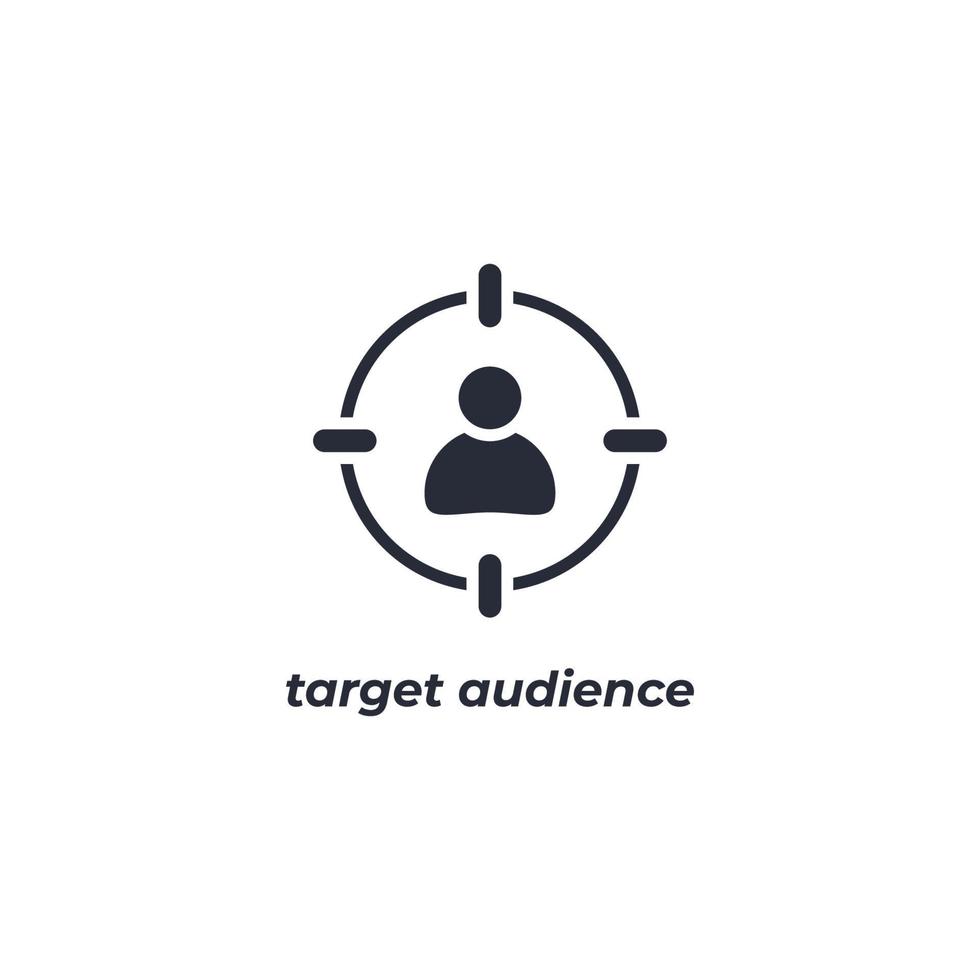 Vector sign of target audience symbol is isolated on a white background. icon color editable.