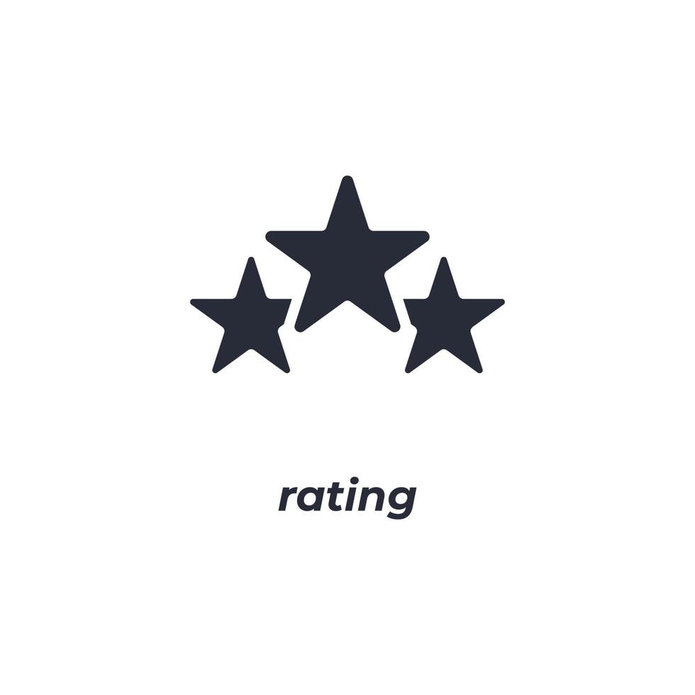 Vector sign of rating symbol is isolated on a white background. icon color editable.