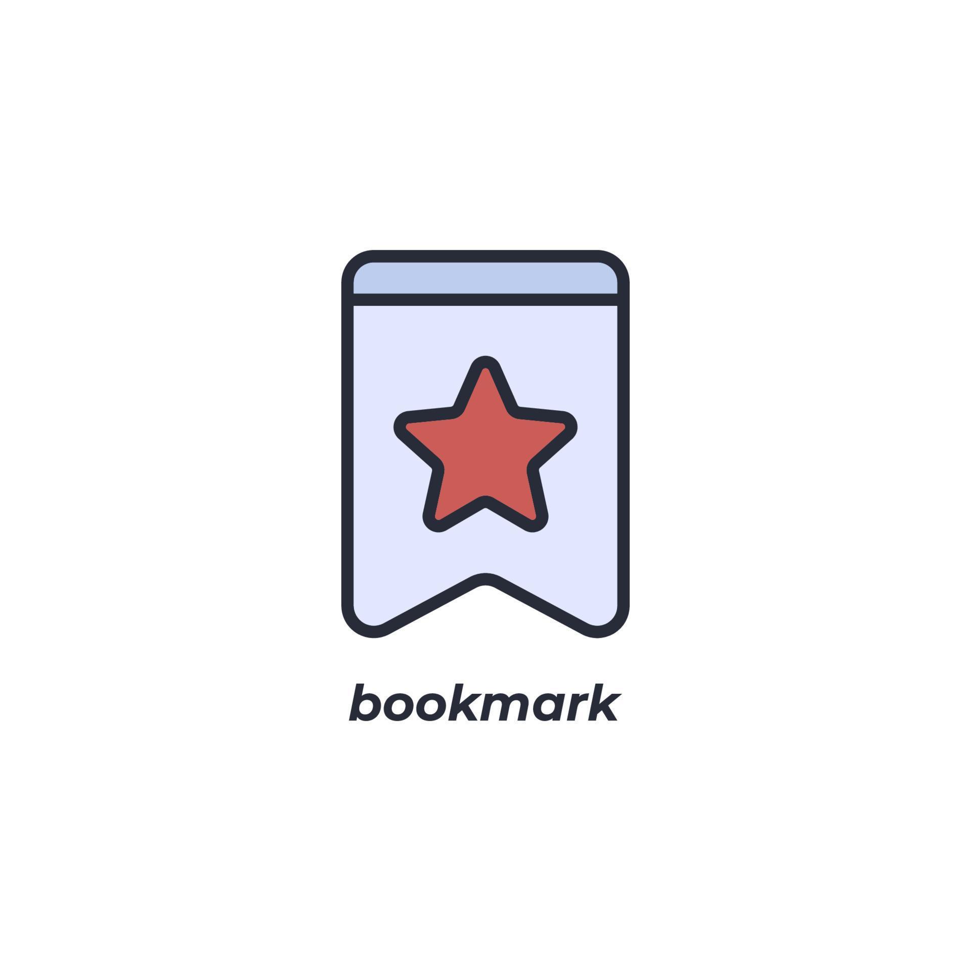Vector sign of bookmark symbol is isolated on a white background. icon