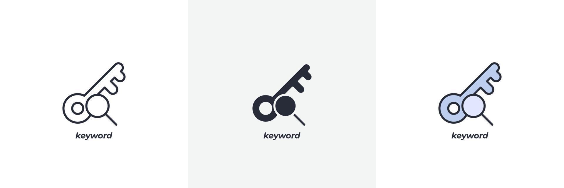 keyword icon. Line, solid and filled outline colorful version, outline and filled vector sign. Idea Symbol, logo illustration. Vector graphics