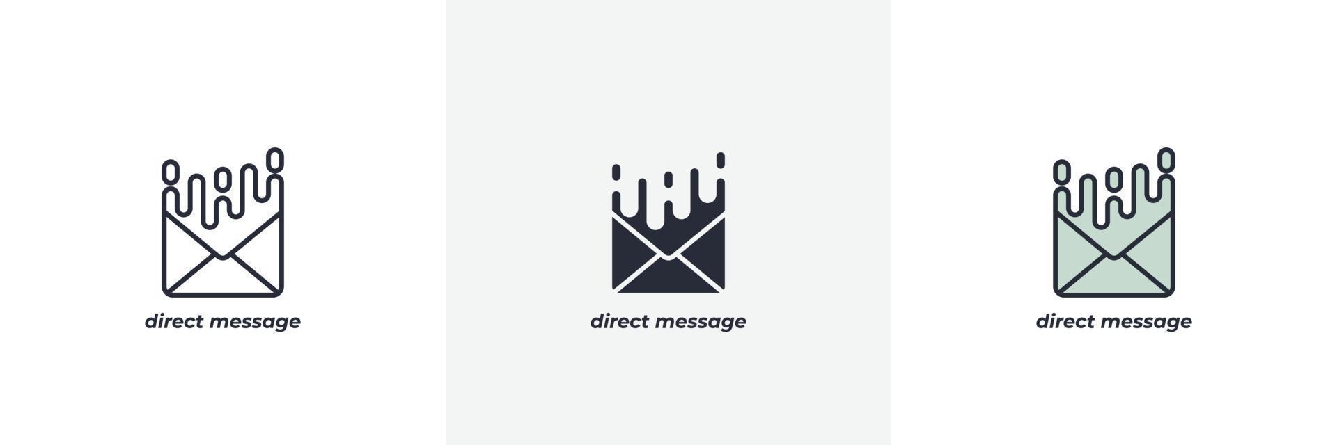 direct message icon. Line, solid and filled outline colorful version, outline and filled vector sign. Idea Symbol, logo illustration. Vector graphics