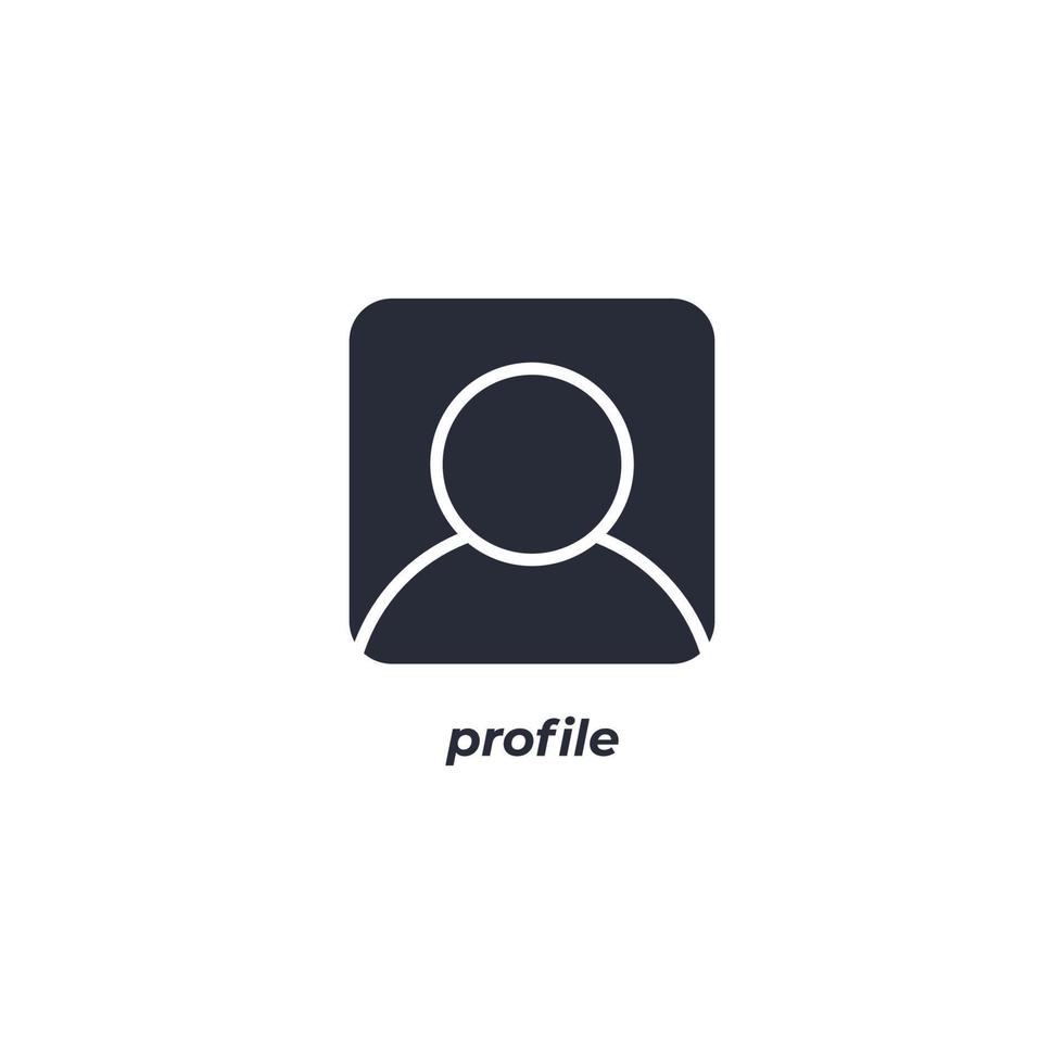 Vector sign of profile symbol is isolated on a white background. icon color editable.