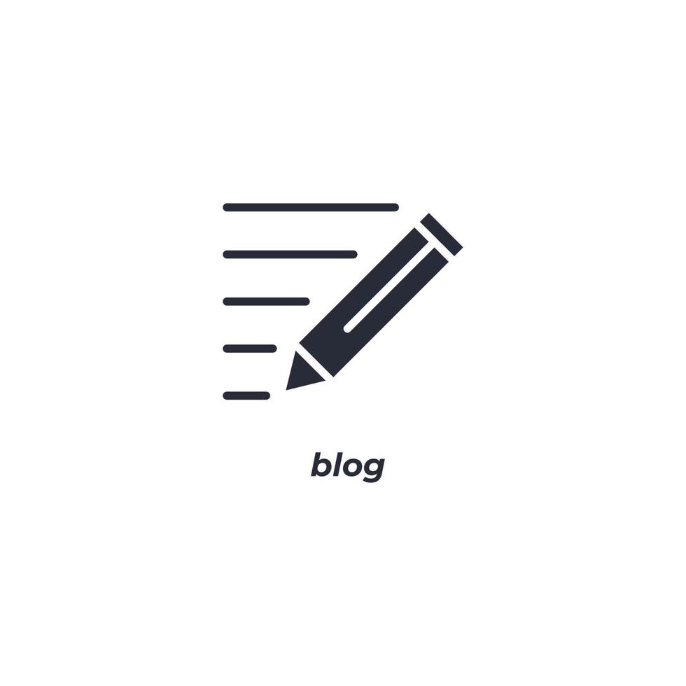 Vector sign of blog symbol is isolated on a white background. icon color editable.