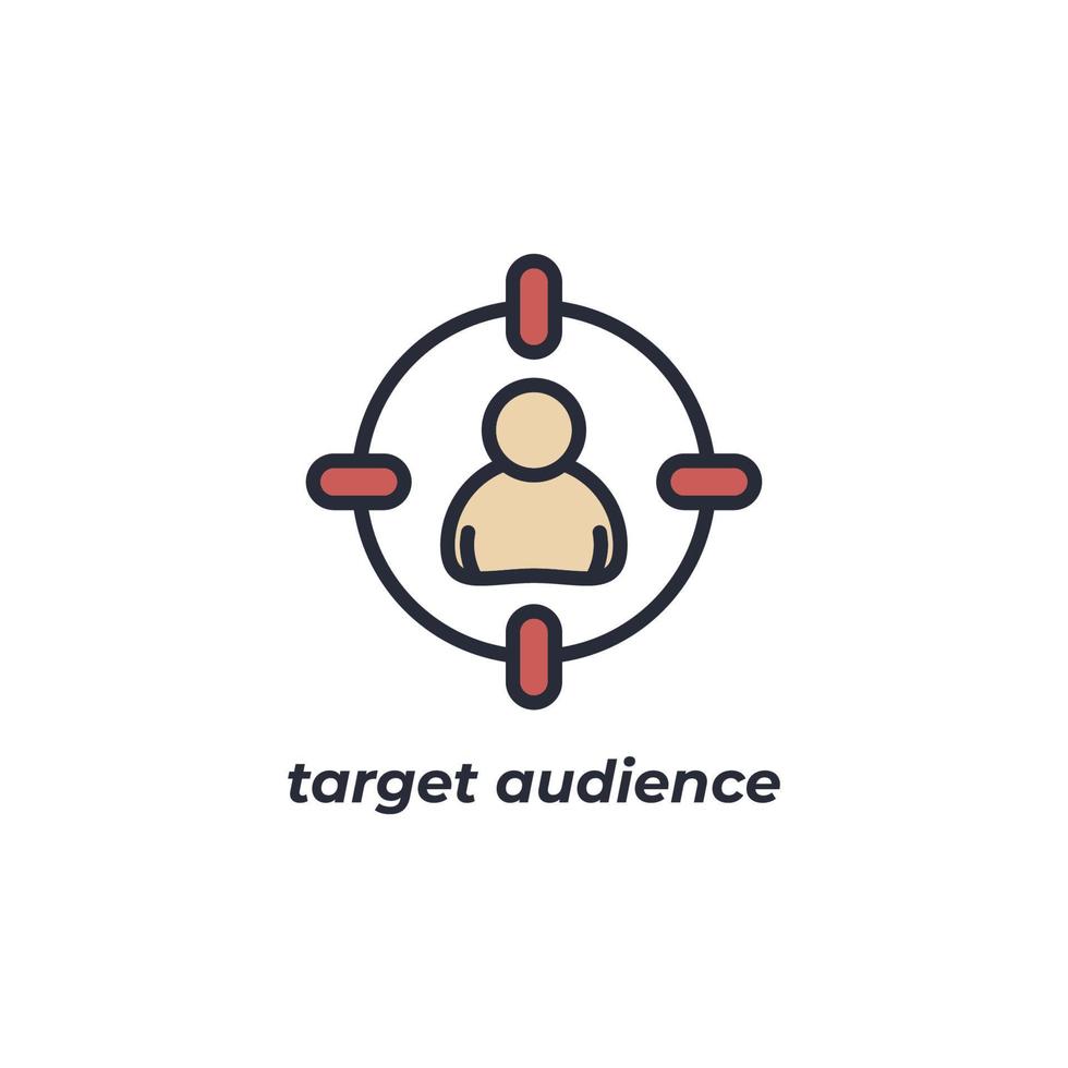Vector sign of target audience symbol is isolated on a white background. icon color editable.