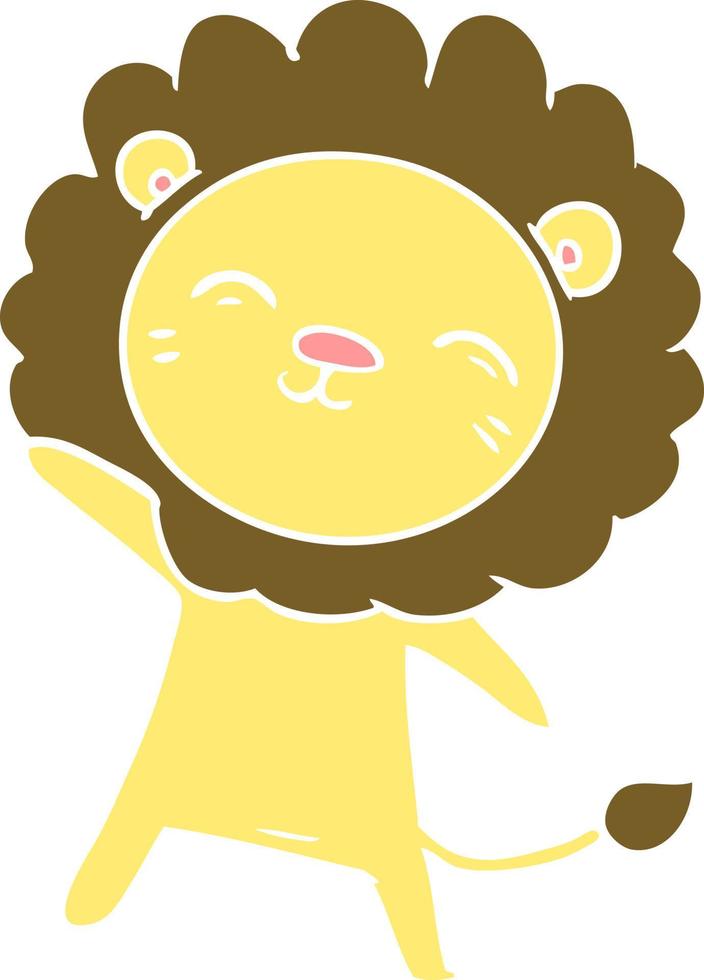 flat color style cartoon lion vector