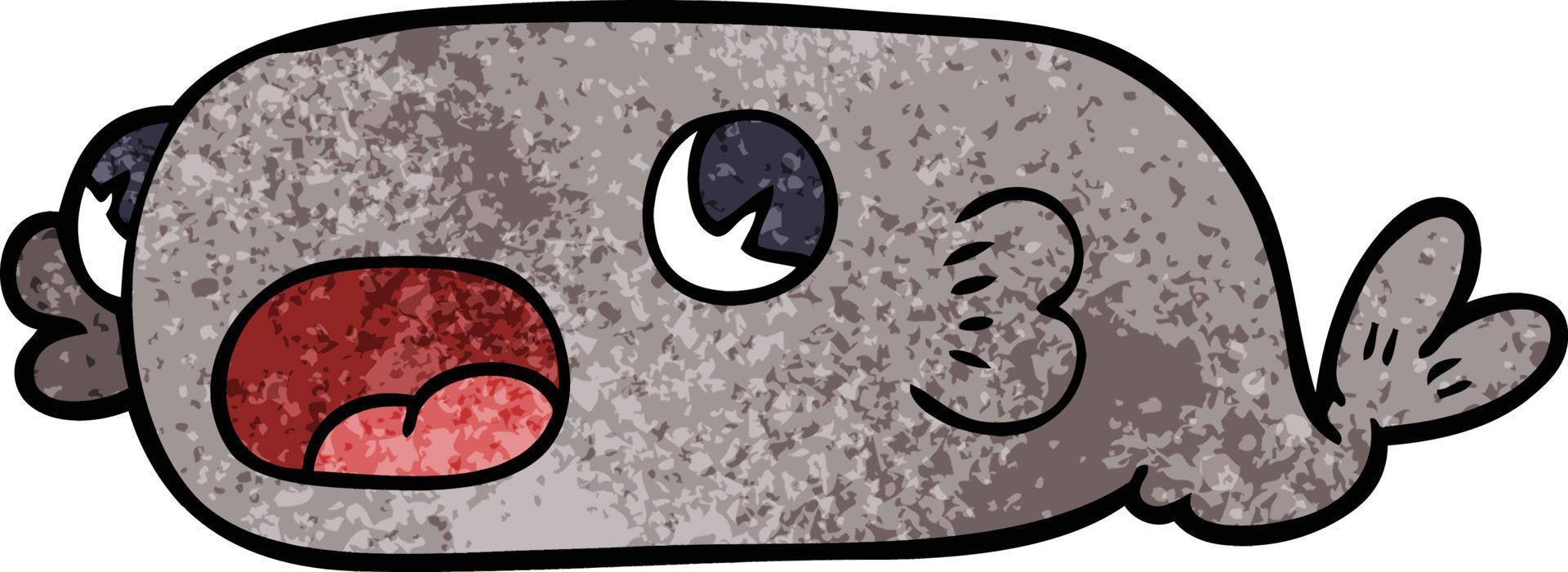 cartoon doodle of a fish vector
