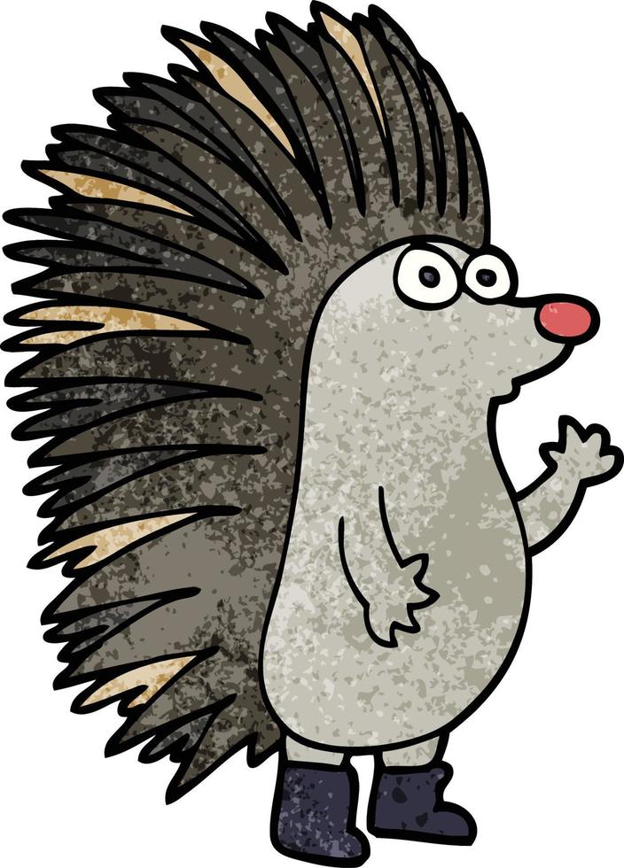 cartoon doodle spiky hedgehog vector