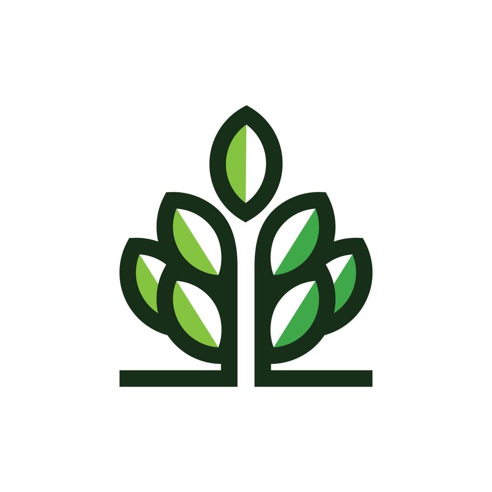Tree Leaf Ecology Nature Minimalist Logo vector