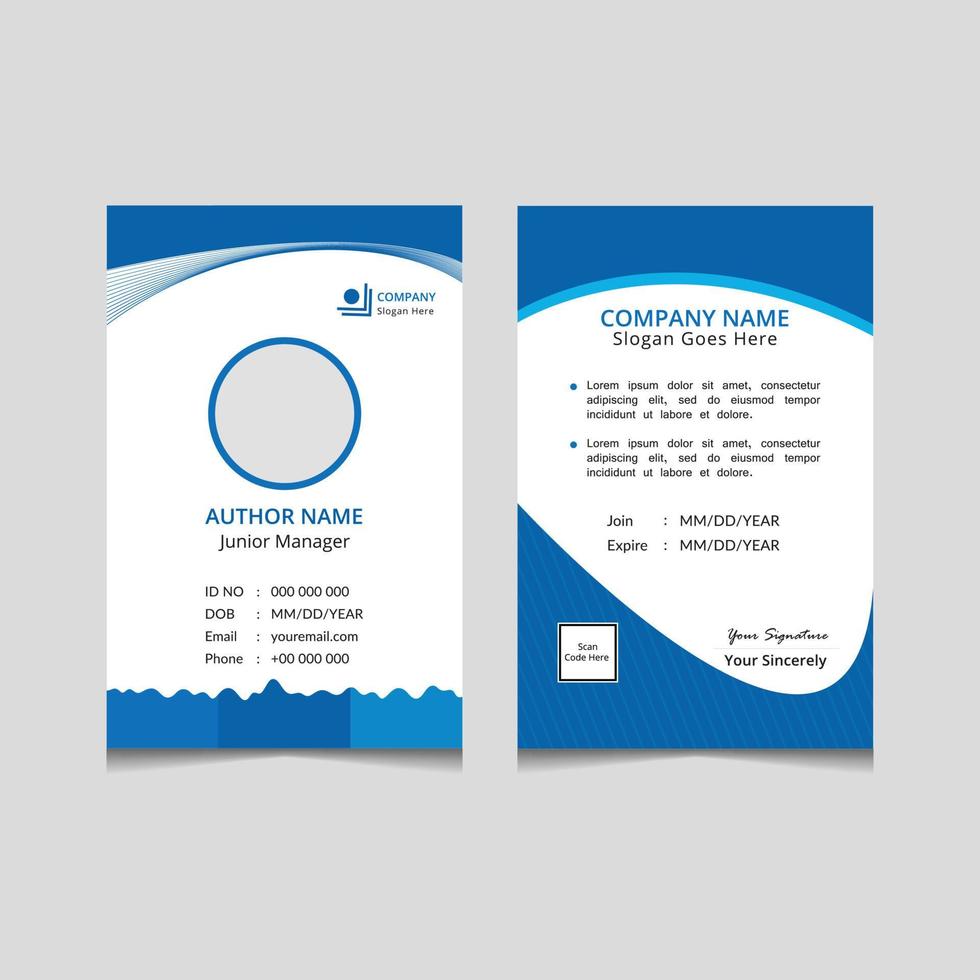 Id Card Design Template vector