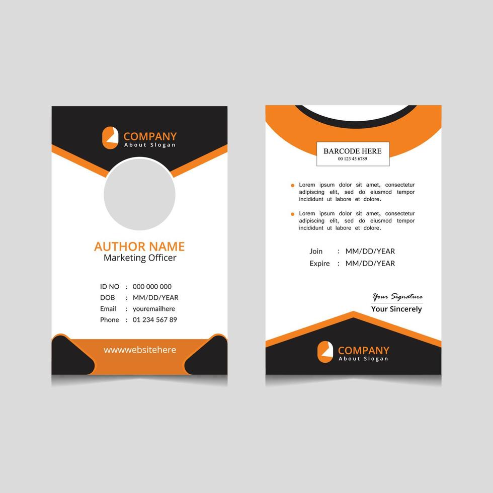 Professional Id Card Design 12177847 Vector Art at Vecteezy