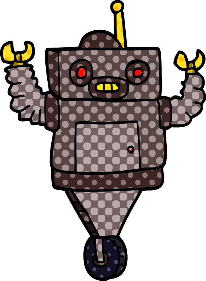 robot de garabato de dibujos animados vector