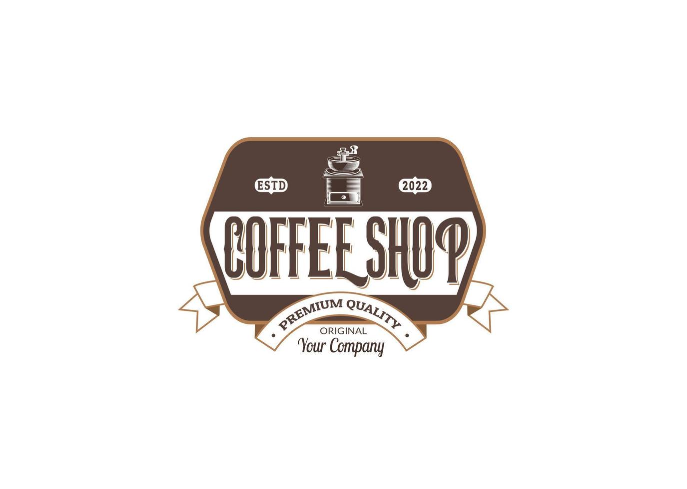 coffee shop retro logo vintage style vector