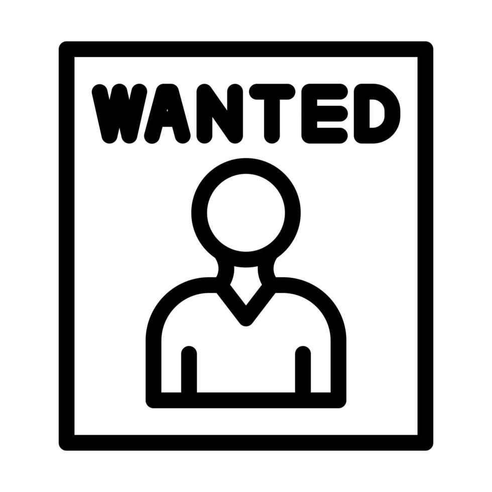 Wanted Icon Design vector