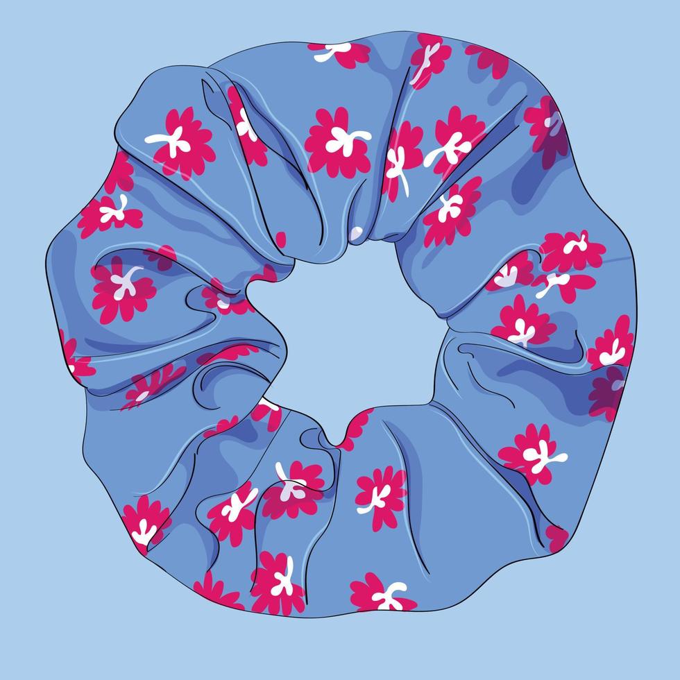 Scrunchies icon in cartoon style. Perfect for hairdress salon, kids shop, beauty and fashion store. vector