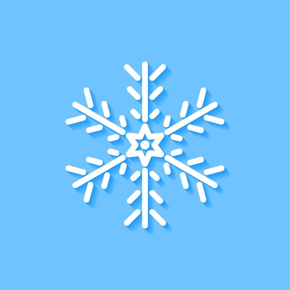icono de copo de nieve blanco sobre fondo azul, vector. vector